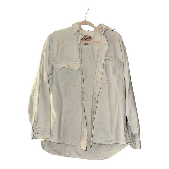 Woolrich Other - Woolrich Chamois Shirt Mens Flannel Cream Button Up Size Large